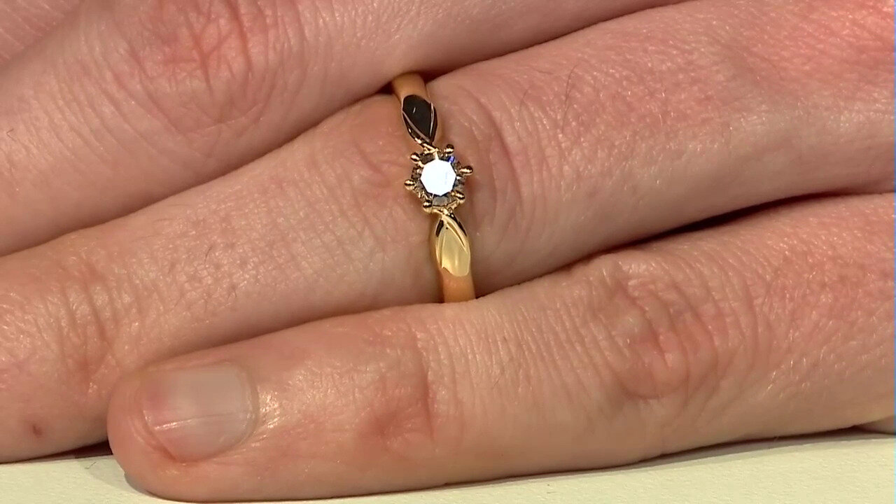 Video Zilveren ring met een I1 Bruine Diamant
