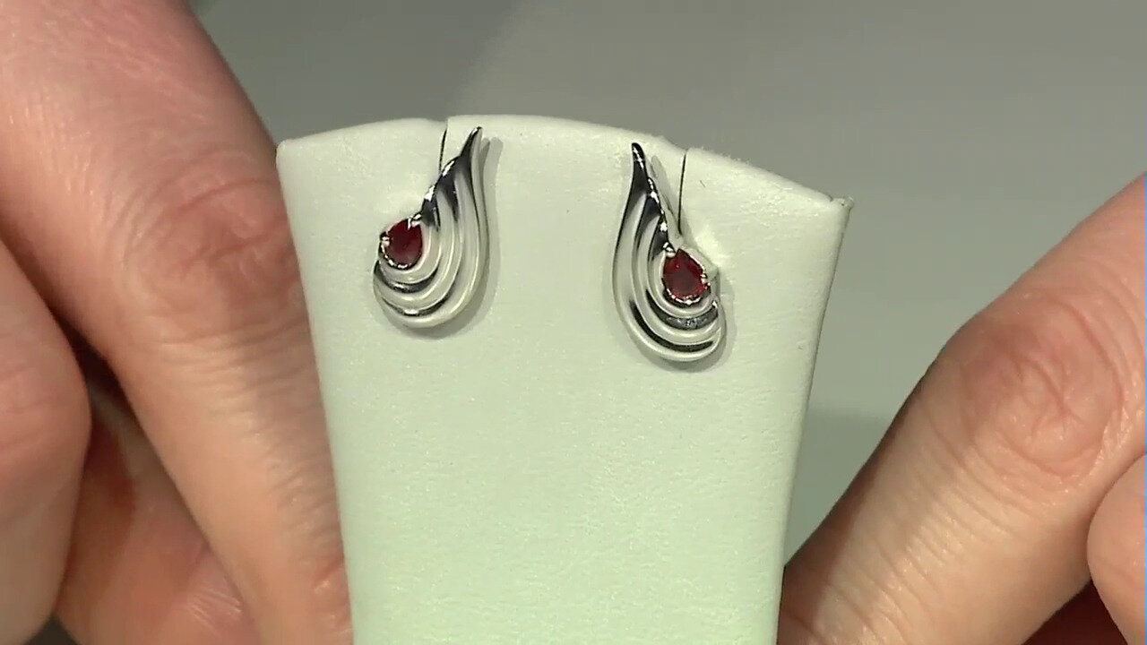 Video Sunset Sapphire Silver Earrings