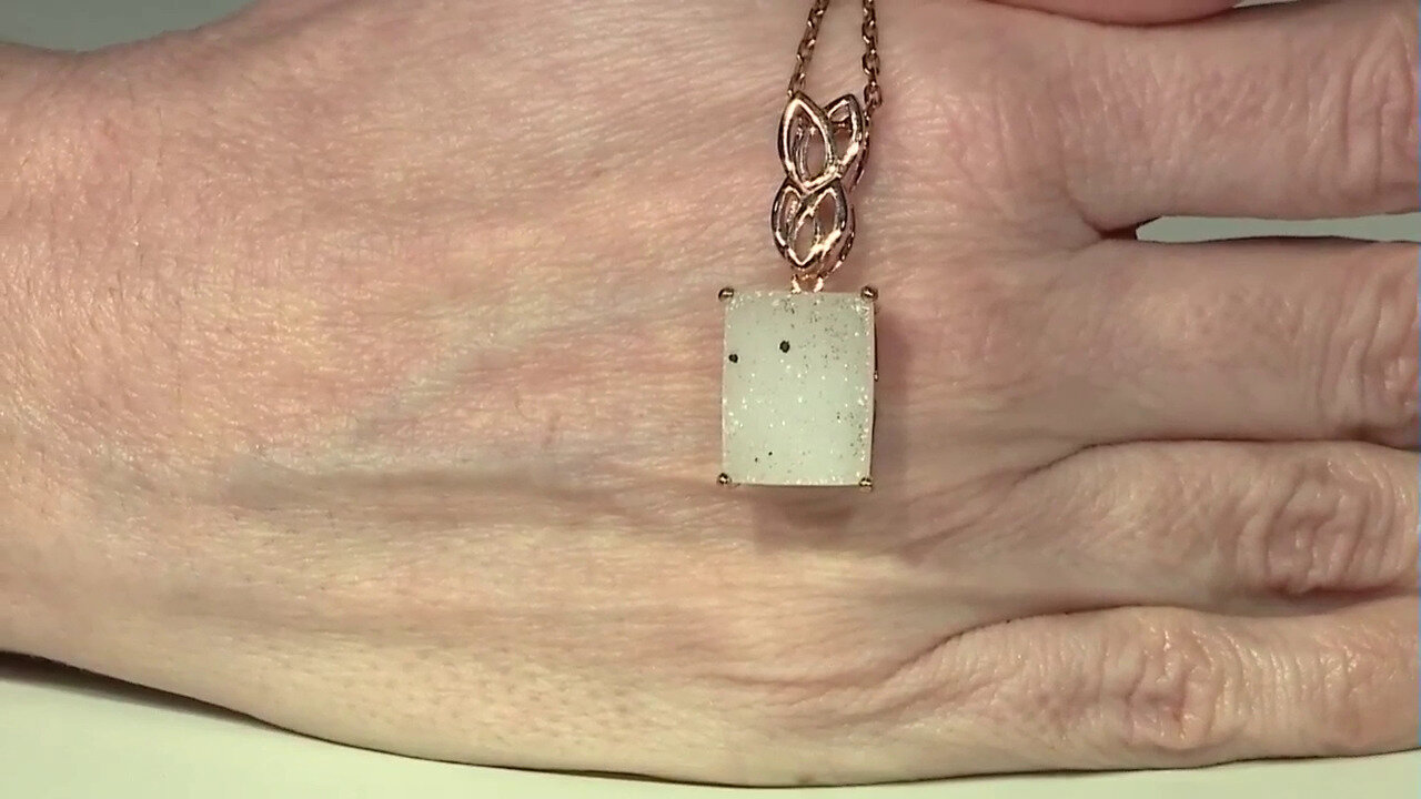 Video Zilveren hanger met een glitter agaat