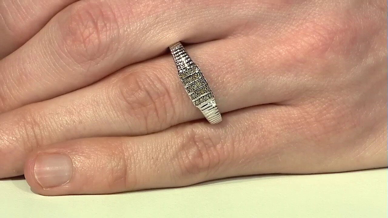Video I2 Brown Diamond Silver Ring
