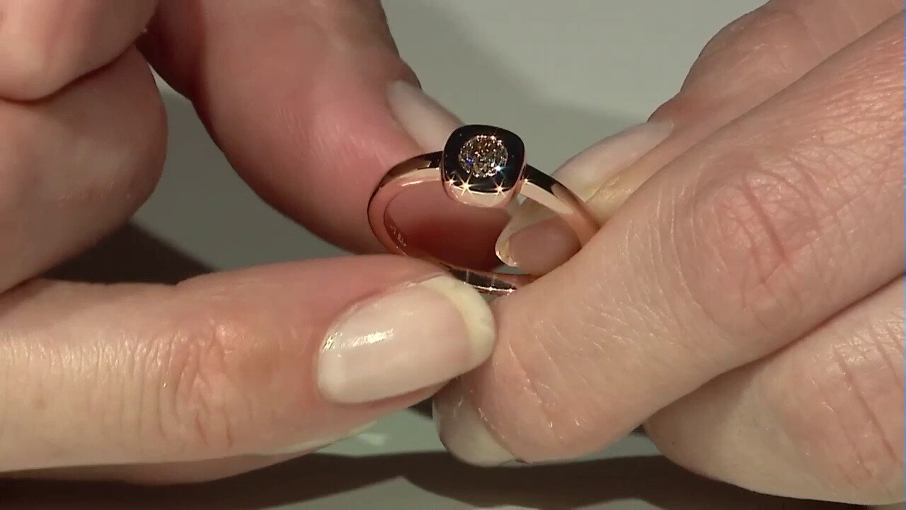 Video 9K VS1 Argyle Rose De France Diamond Gold Ring (Annette)