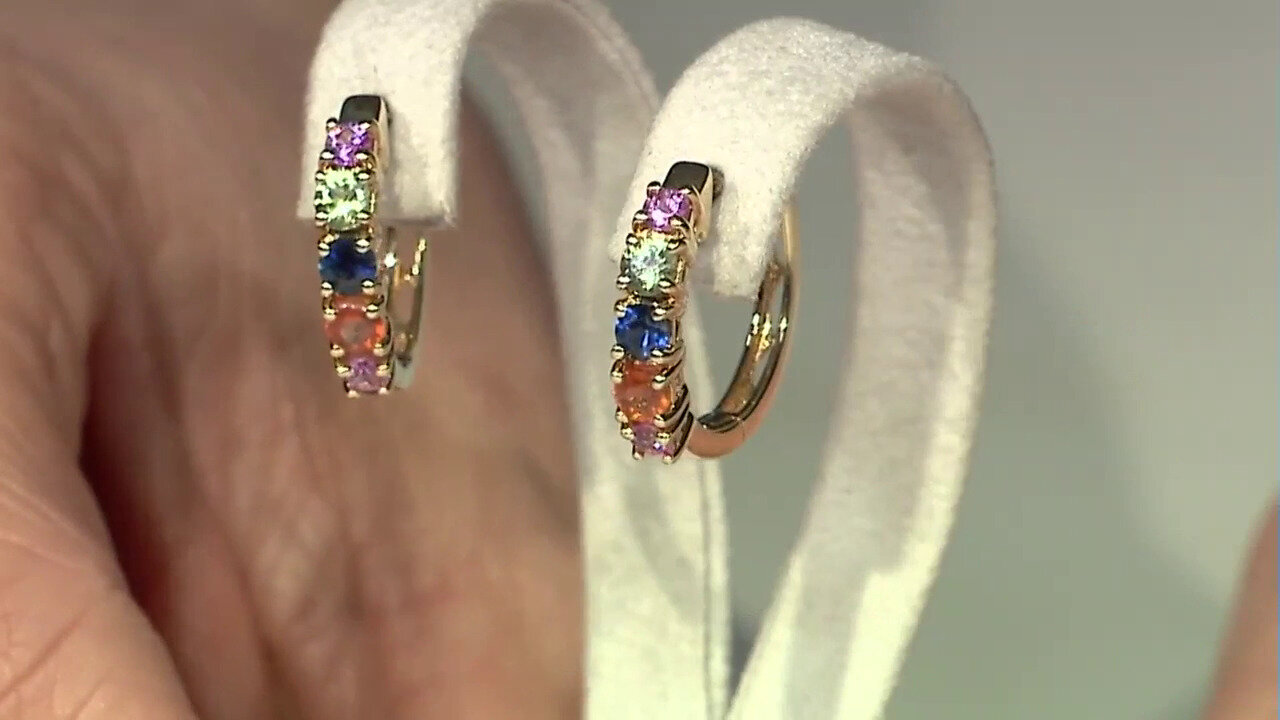 Video 14K Fancy Sapphire Gold Earrings (CIRARI)