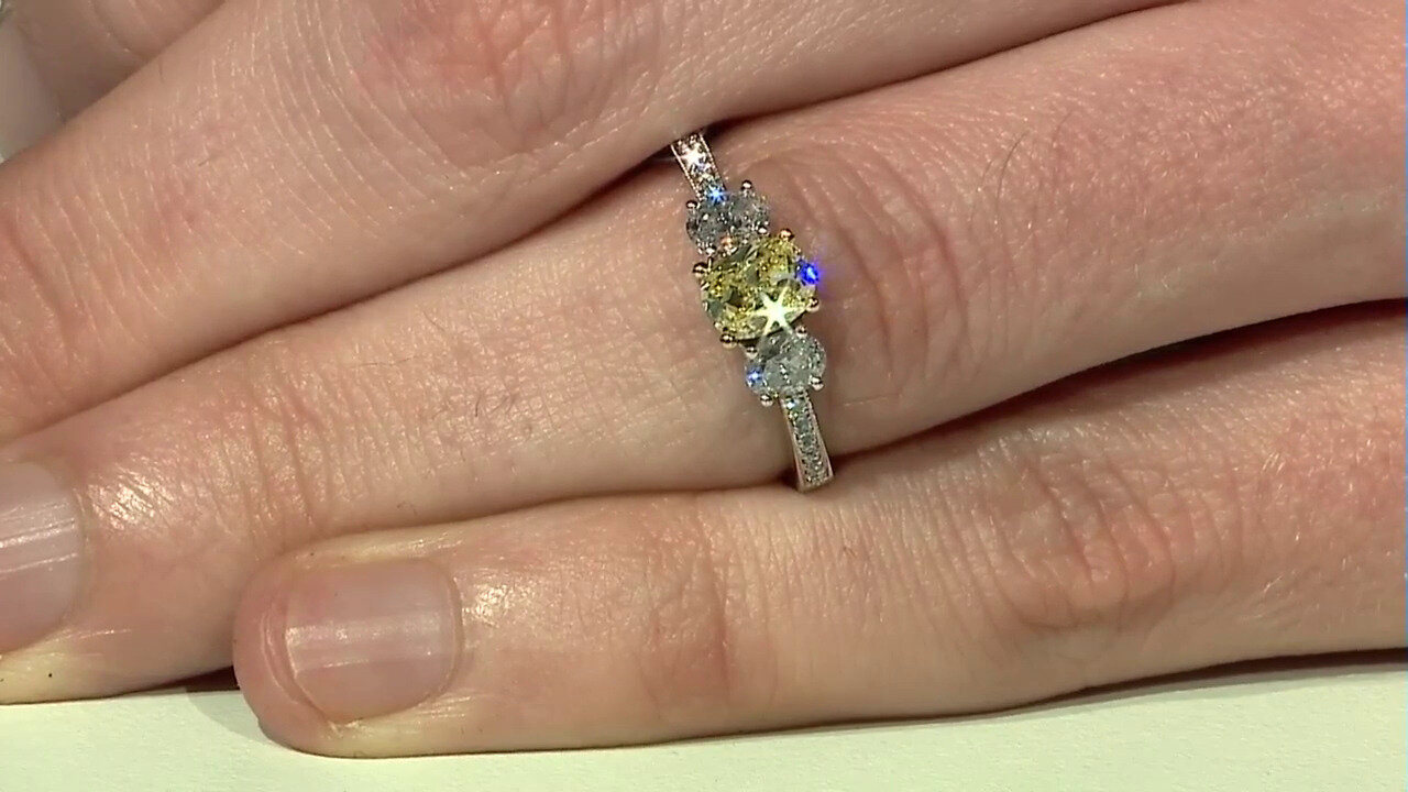 Video Gouden ring met een gele SI1 diamant (CIRARI)