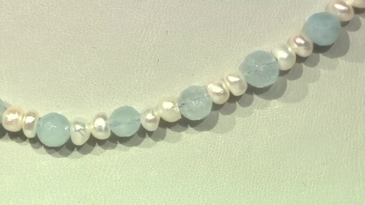 Video Collar en plata con Aguamarina