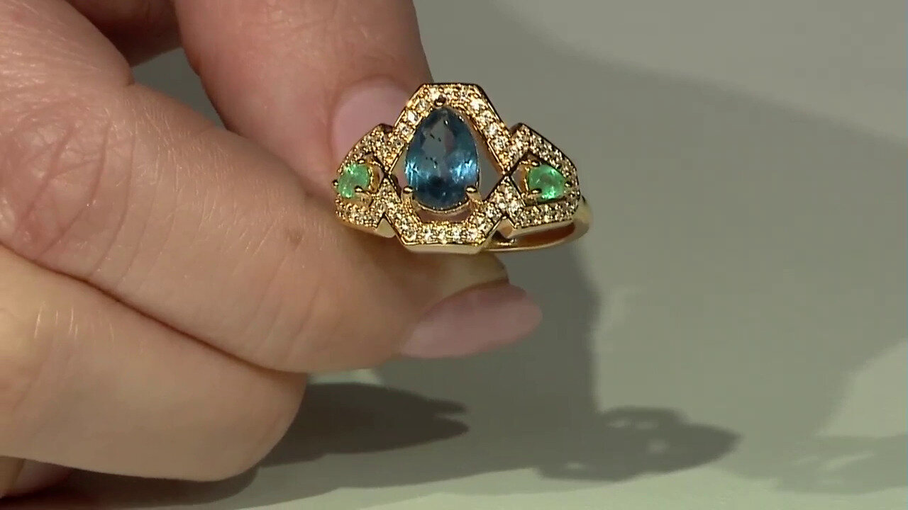 Video Anillo en plata con Cianita petróleo