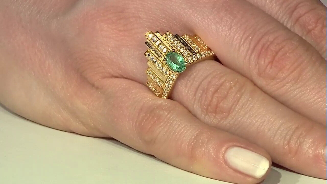 Video Colombian Emerald Silver Ring