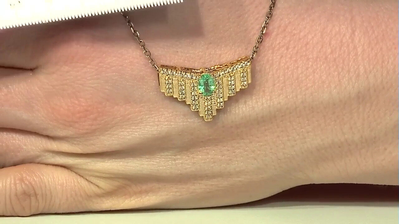 Video Colombian Emerald Silver Pendant