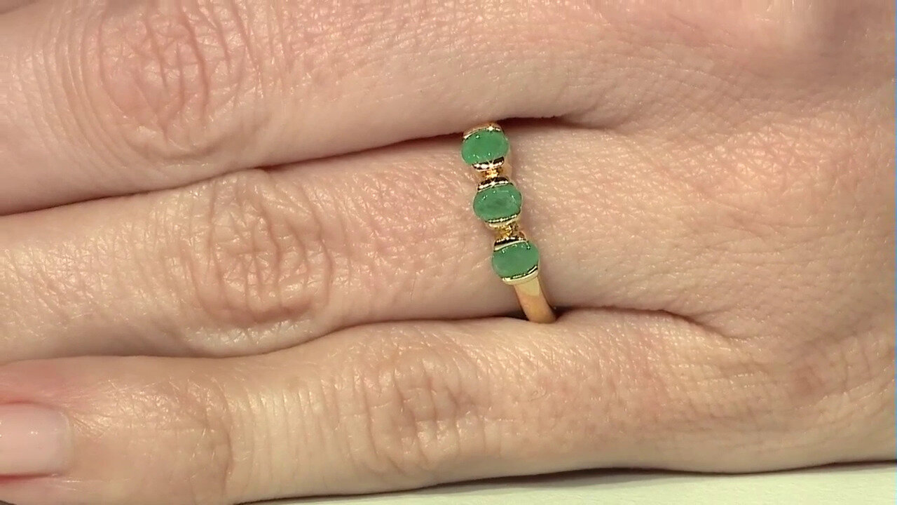 Video Zilveren ring met Braziliaanse smaragden