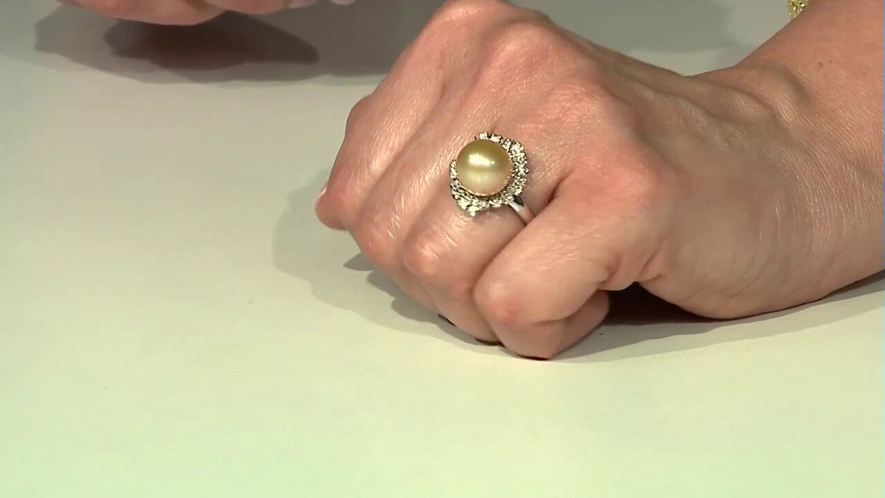 Video Kabira Golden South Sea Pearl Silver Ring (TPC)