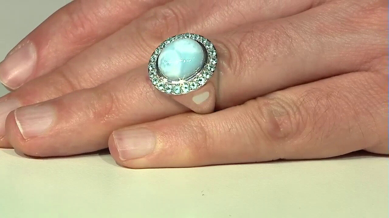 Video Gouden ring met een larimar (KM by Juwelo)