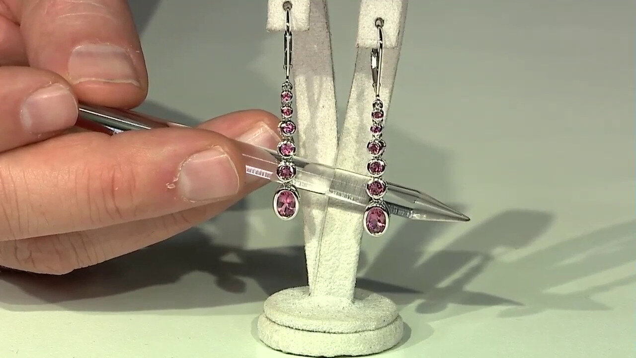 Video 9K Brazilian Pink Tourmaline Gold Earrings (KM by Juwelo)