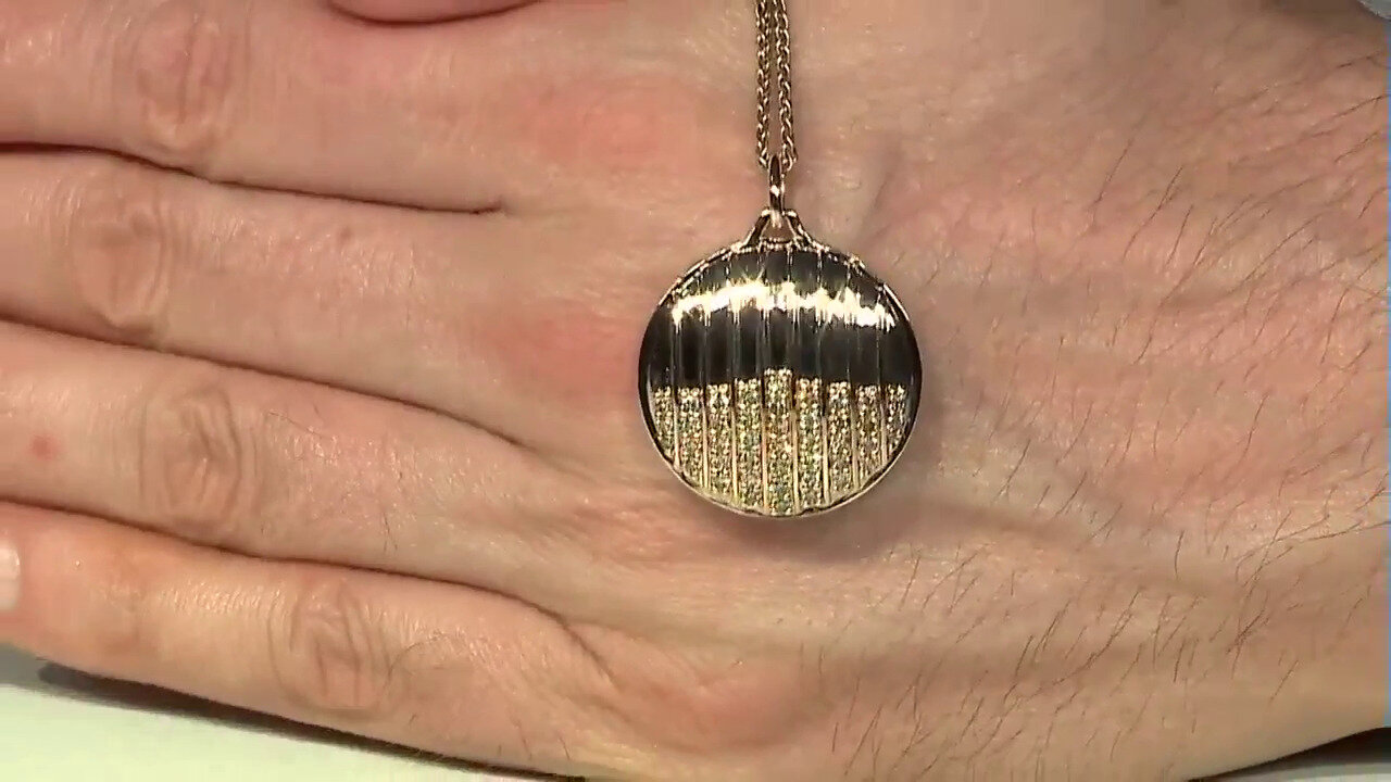 Video 9K I3 Champagne Diamond Gold Pendant (KM by Juwelo)