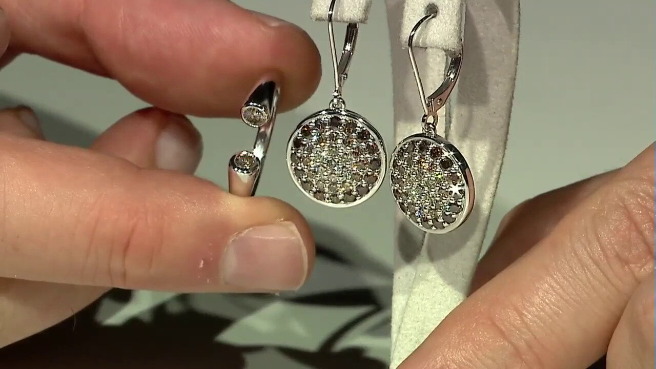 Video Boucles d'oreilles en or et Diamant chocolat I3 (KM by Juwelo)