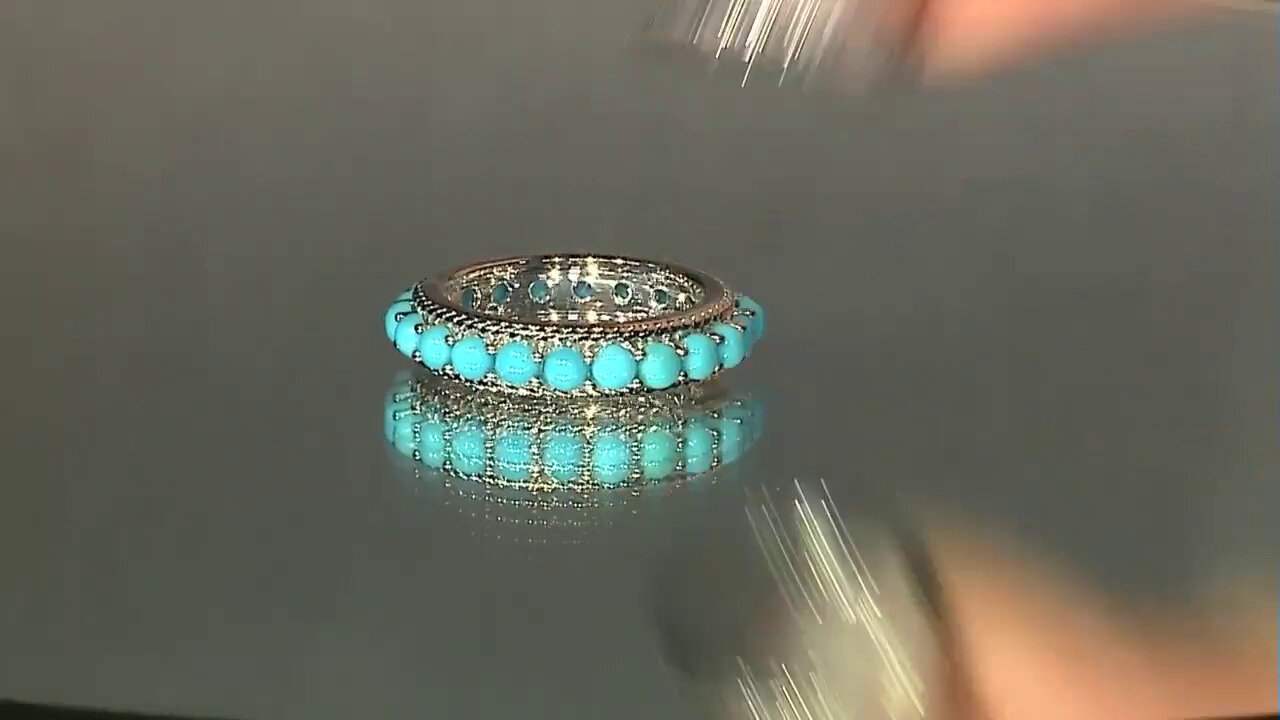 Video Zilveren ring met turkooisstenen
