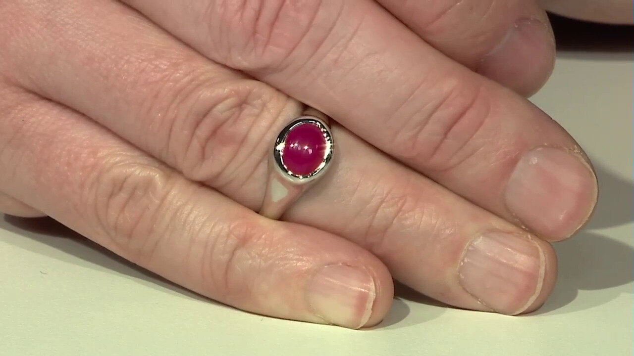 Video Raspberry Chalcedony Silver Ring