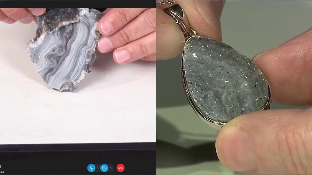 Video Snake Agate Silver Pendant