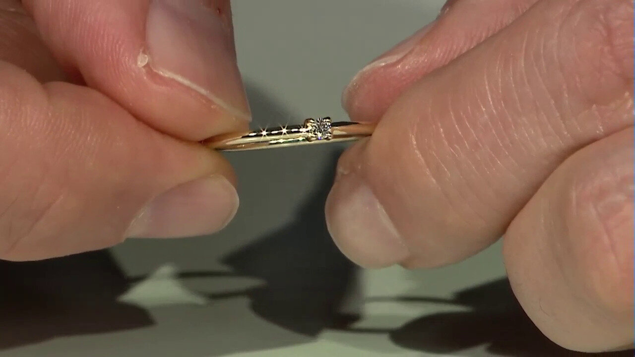 Video Gouden ring met een Loepzuivere (F) Diamant
