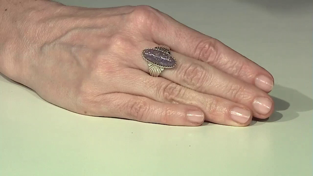 Video Lepidolite Silver Ring