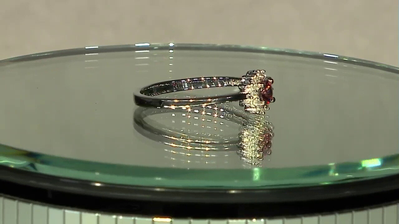Video Zilveren ring met een Mahagoni Zirkoon