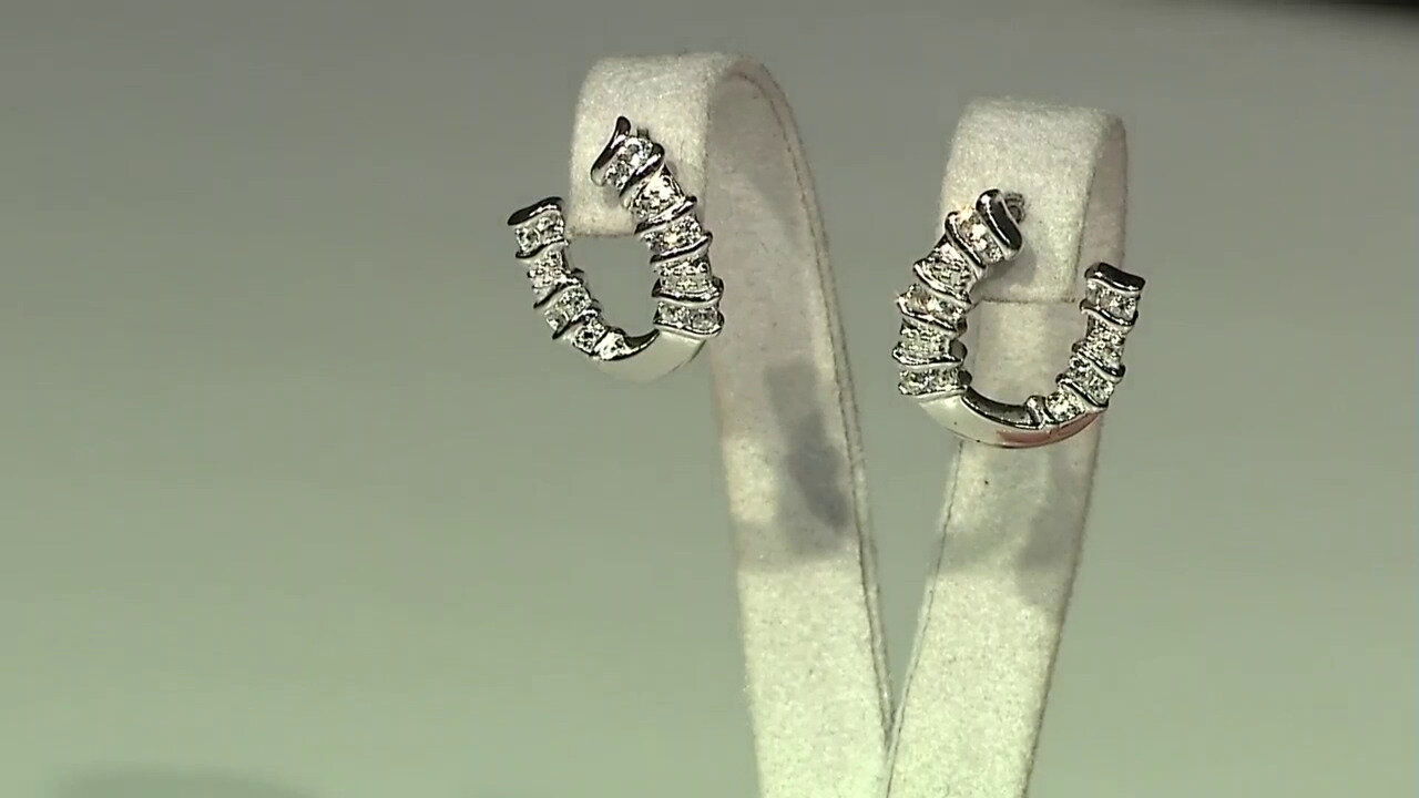 Video Boucles d'oreilles en argent et Topaze blanche