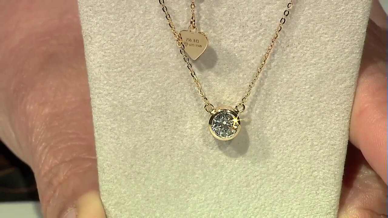 Video 9K VS1 Argyle Rose De France Diamond Gold Pendant (Annette)