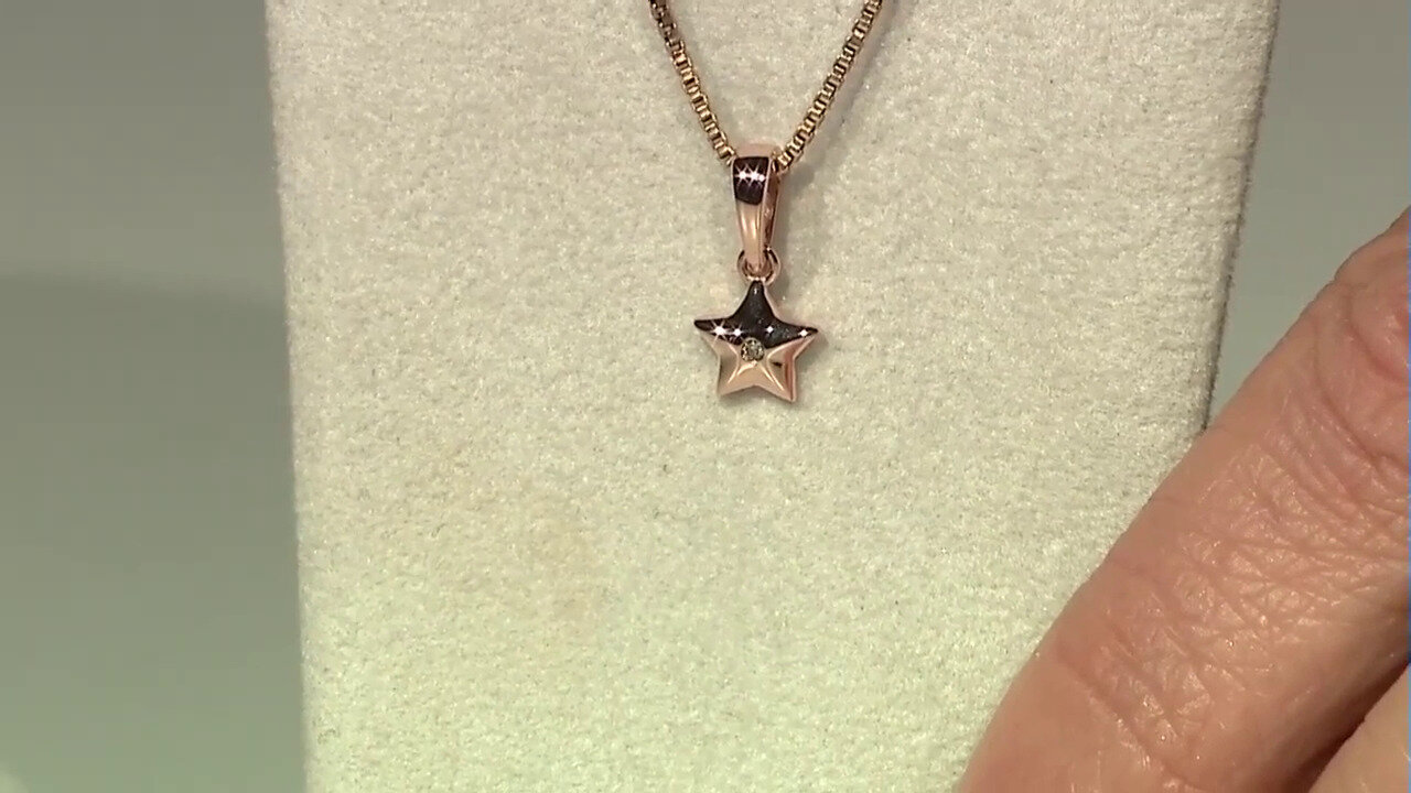 Video 9K SI1 Argyle Rose De France Diamond Gold Pendant (Annette)