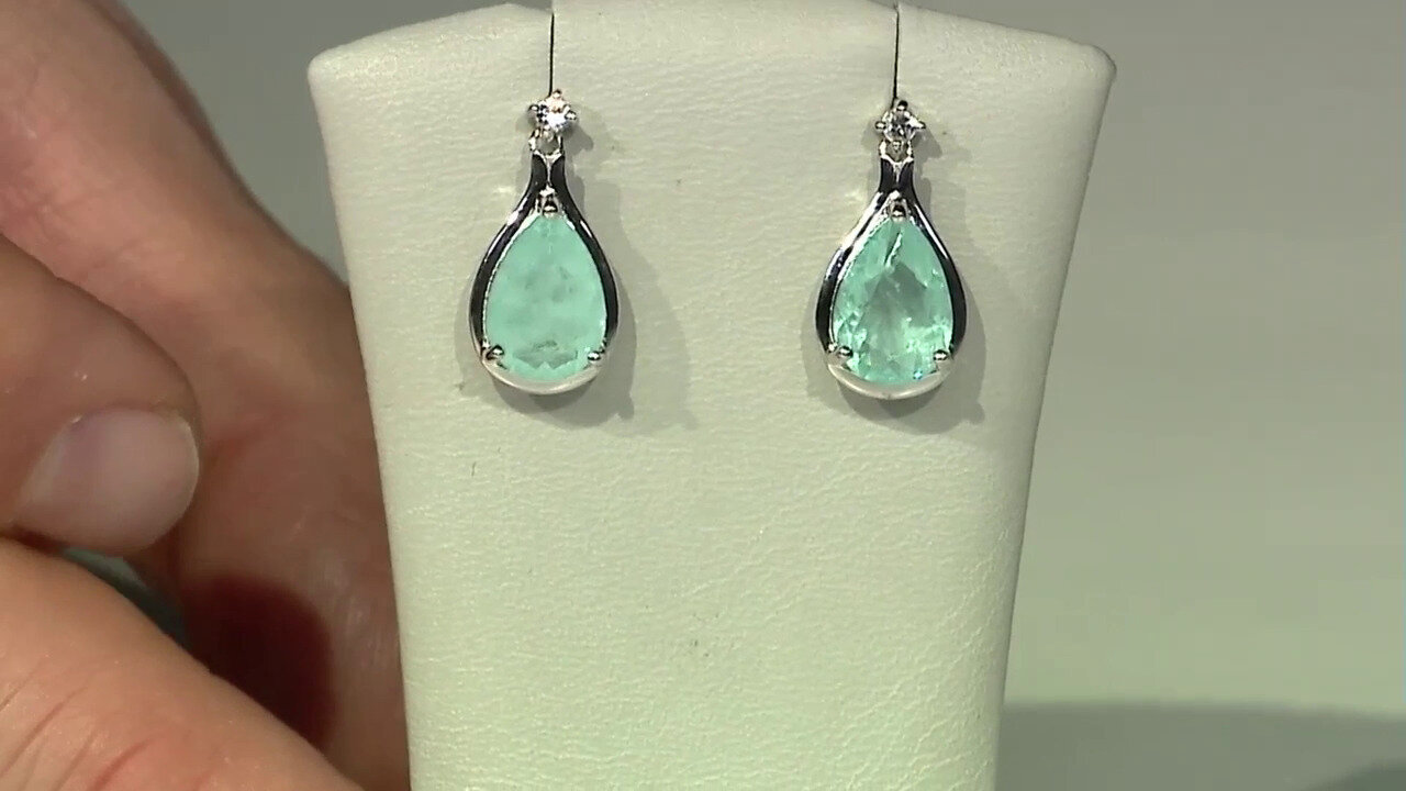 Video Blue Pastel Quartz Silver Earrings