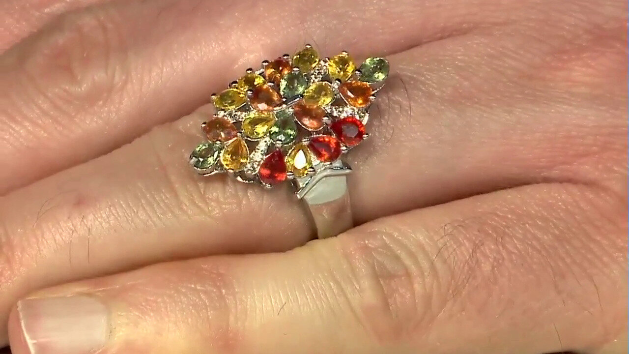 Video Zilveren ring met saffieren