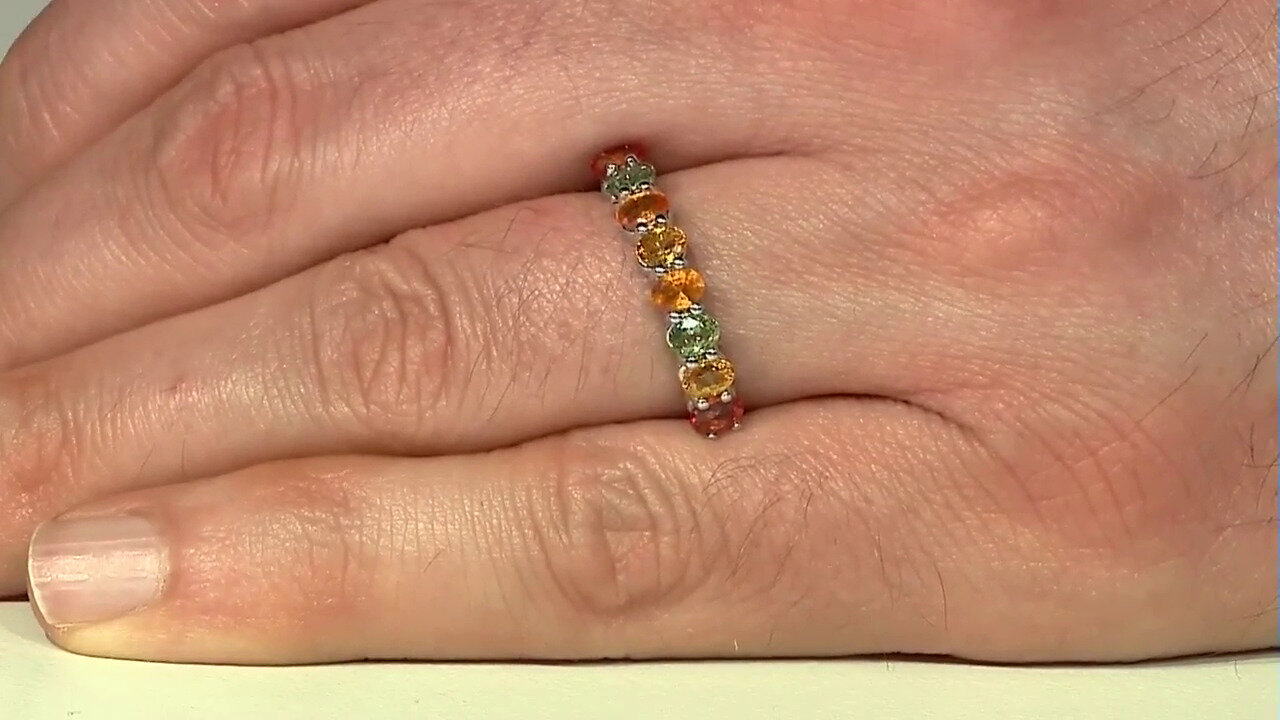 Video Zilveren ring met saffieren