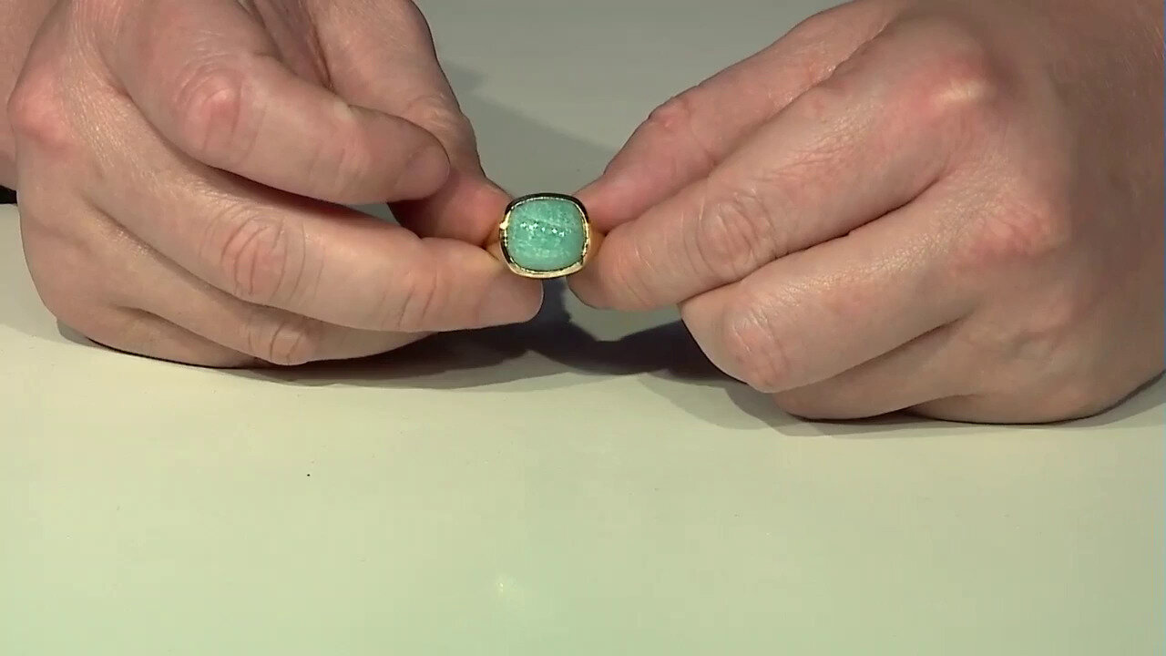 Video Zilveren ring met een amazoniet