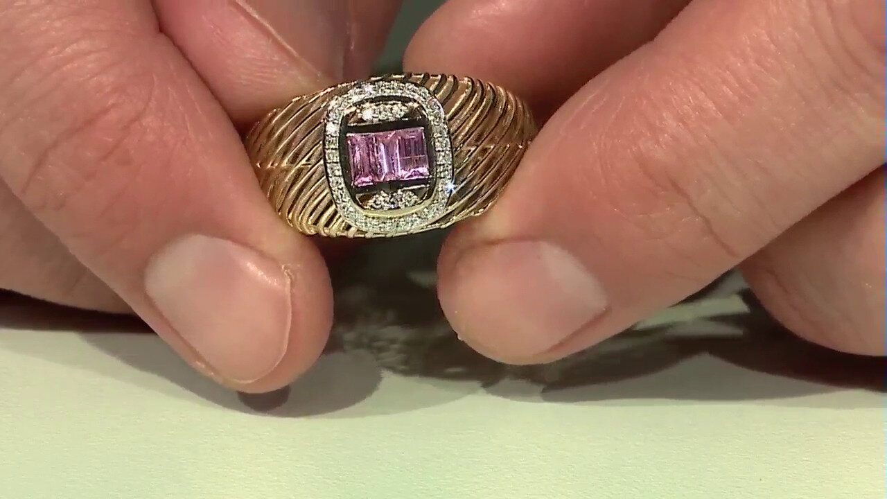 Video 9K Pink Sapphire Gold Ring (Ornaments by de Melo)
