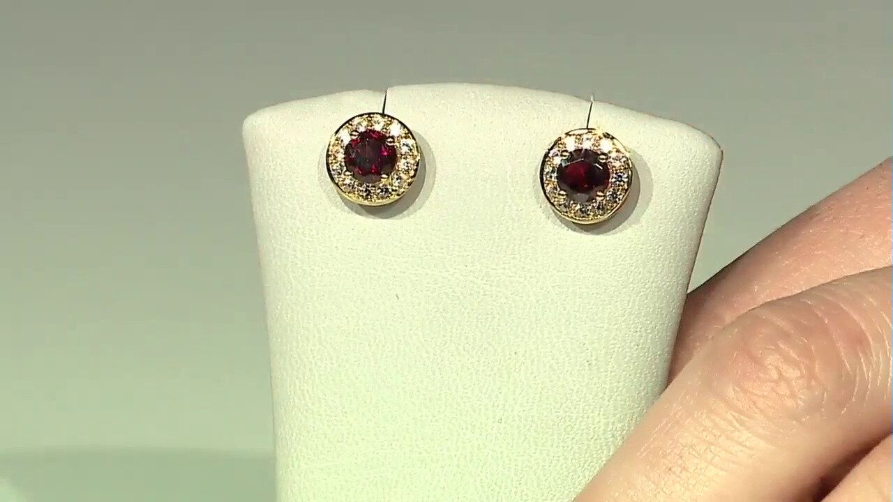 Video Raspberry Rhodolite Silver Earrings