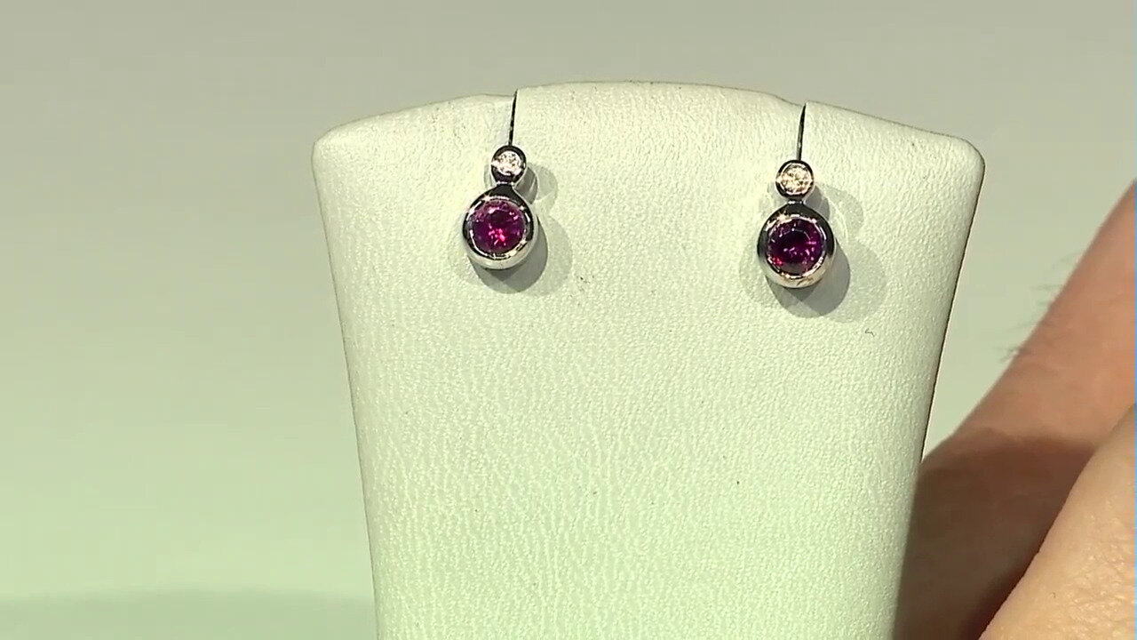 Video Rhodolite Silver Earrings