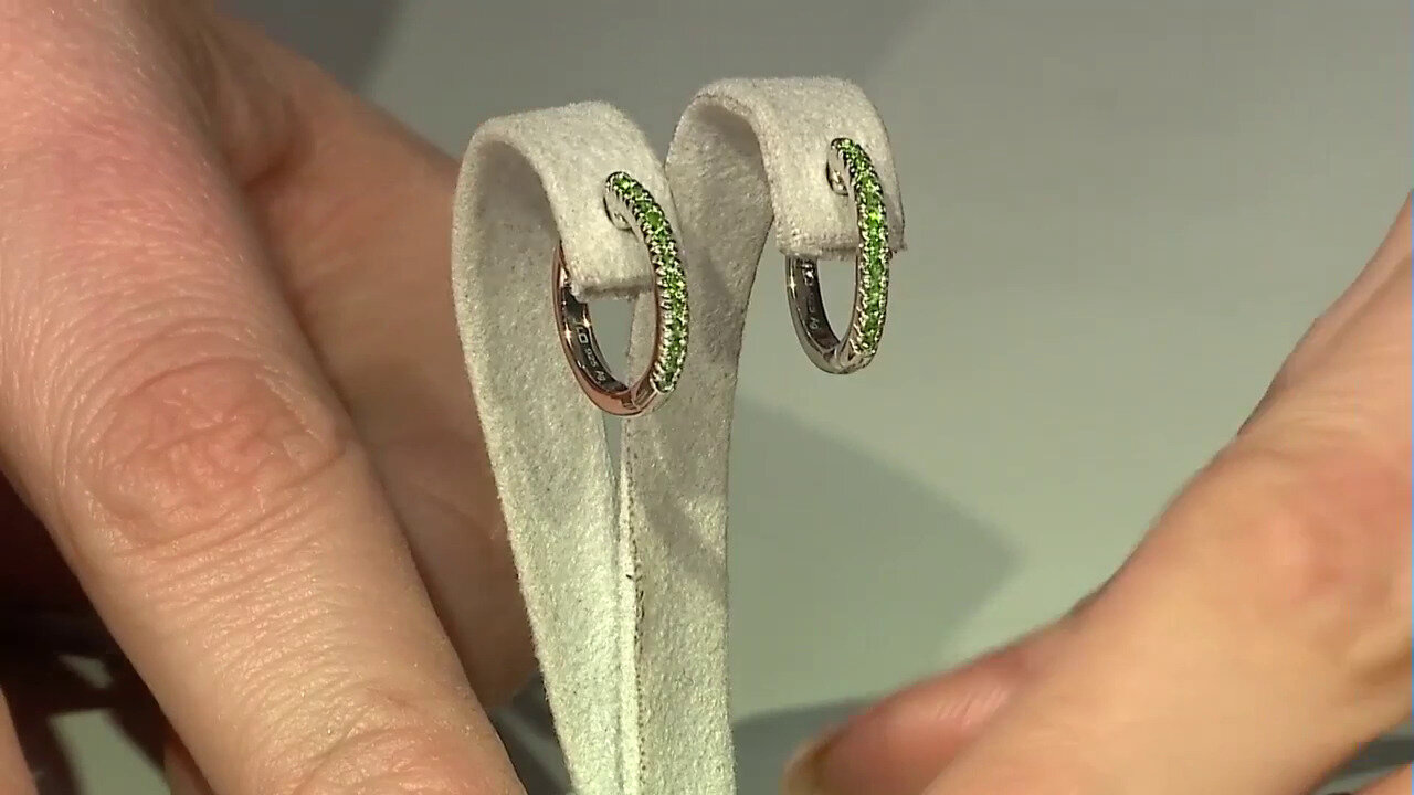 Video Russian Diopside Silver Earrings