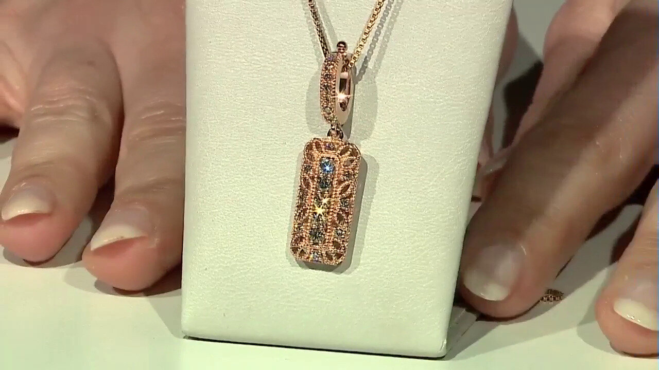 Video 14K SI1 Argyle Rose De France Diamond Gold Pendant (Annette)