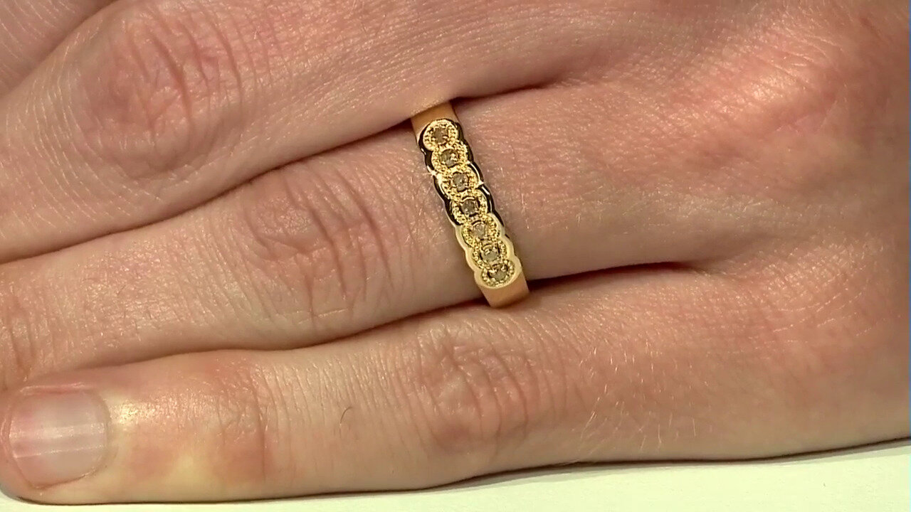 Video Zilveren ring met I3 Bruine Diamanten