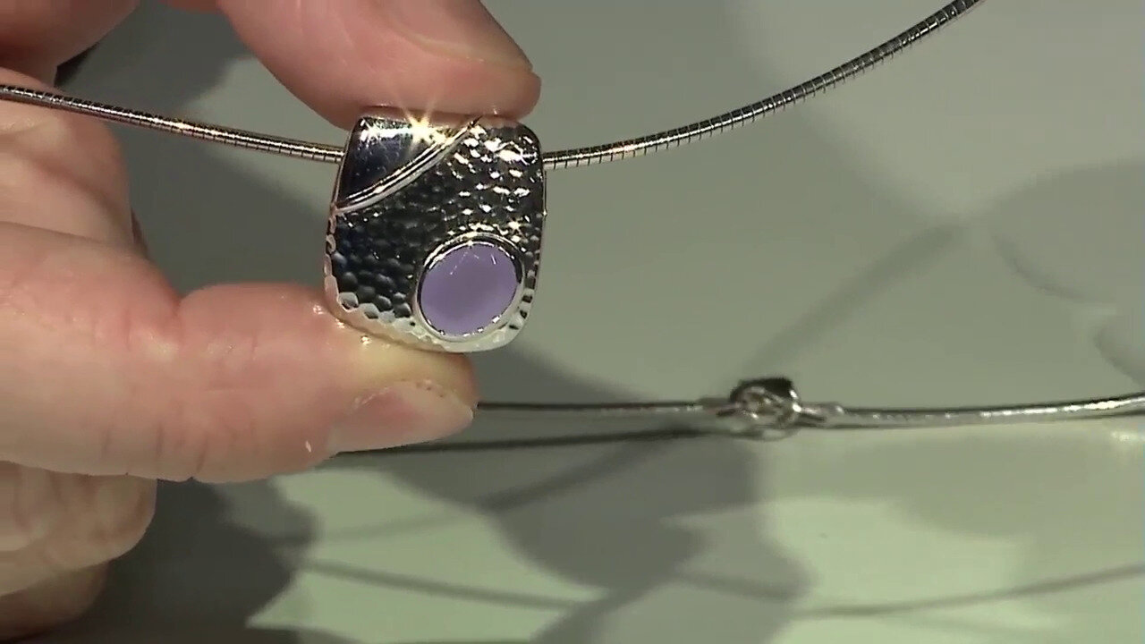 Video Colgante en plata con Jade lavanda (MONOSONO COLLECTION)