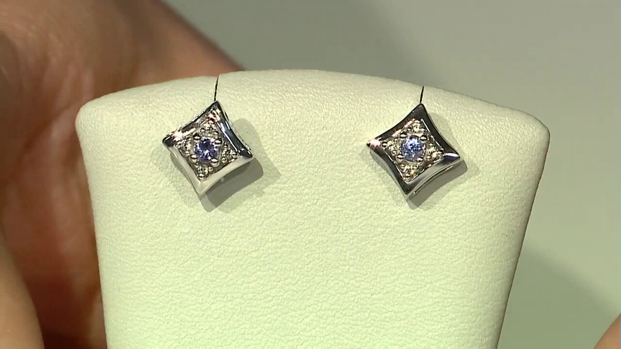 Video Tanzanite Silver Earrings