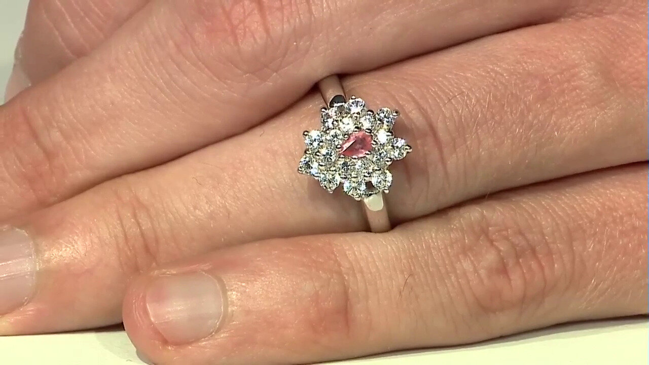 Video Bague en argent et Saphir Padparadscha