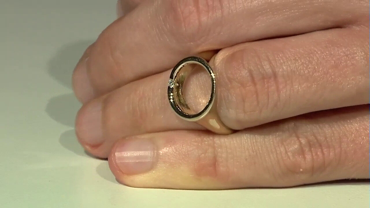 Video Zilveren ring met een I1 (G) Diamant (Annette)