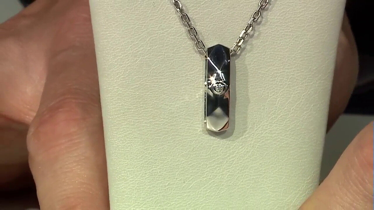 Video Zilveren hanger met een I1 (G) Diamant (Annette)