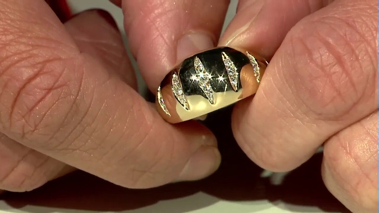 Video 9K SI2 (H) Diamond Gold Ring (de Melo)