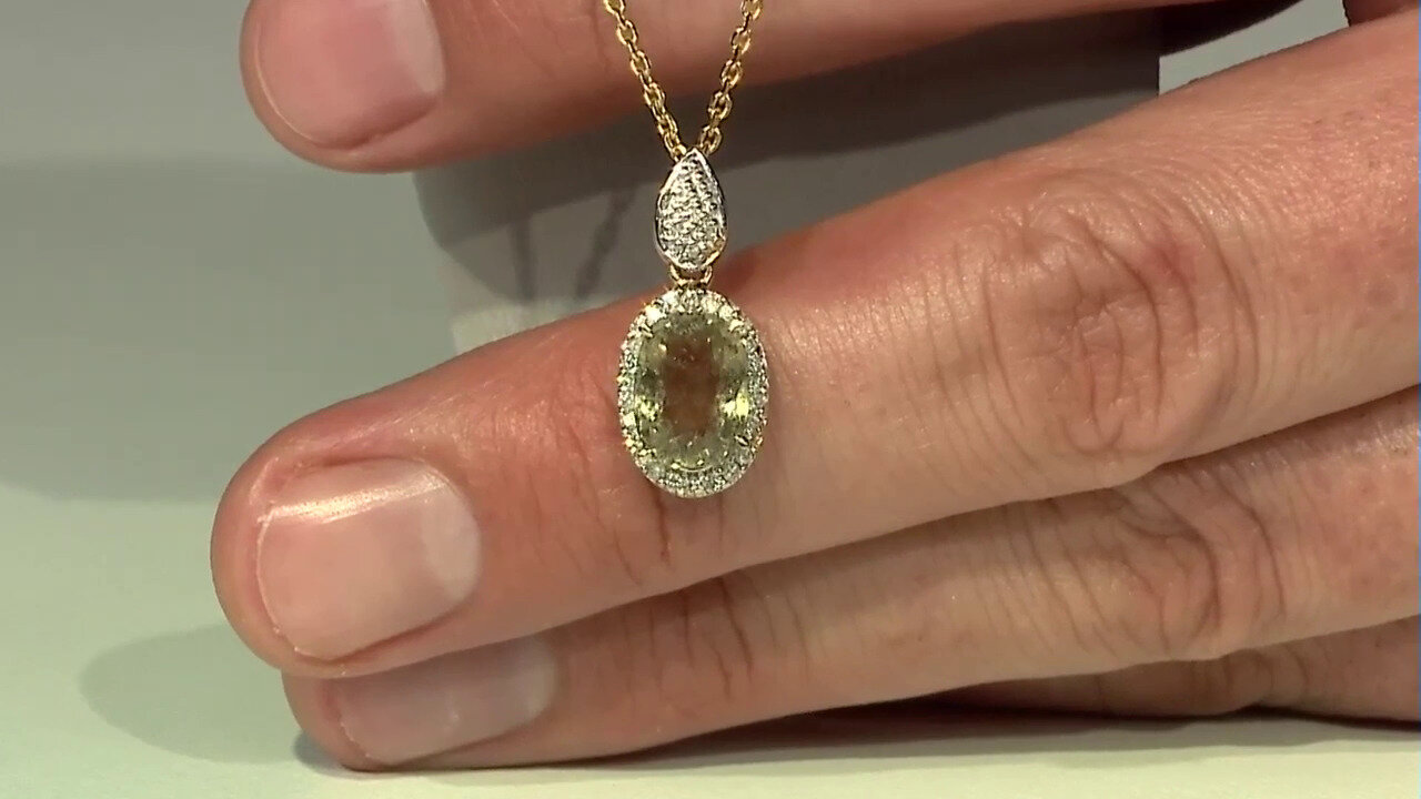 Video Pendentif en or et Tourmaline cuprifère