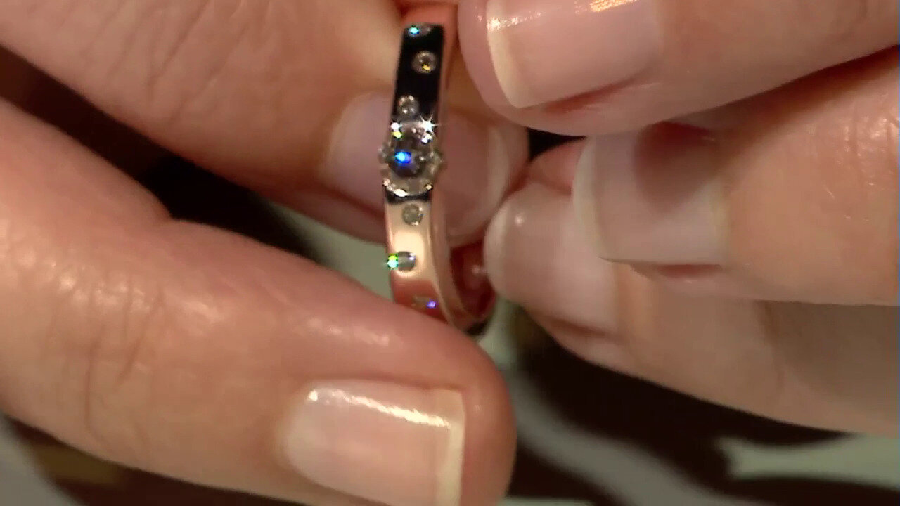 Video Gouden ring met een SI1 Argyle Rose De France Diamant (Annette)