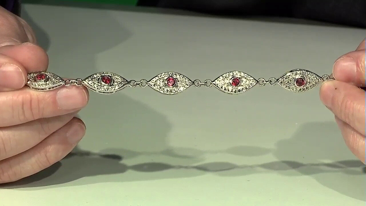 Video Lindi Garnet Silver Bracelet (Jahdo)