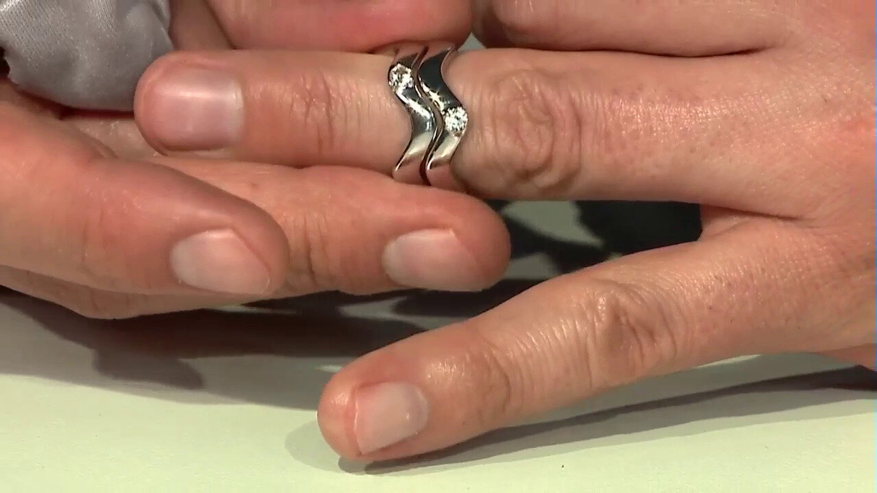 Video Zilveren ring met een zirkoon (MONOSONO COLLECTION)