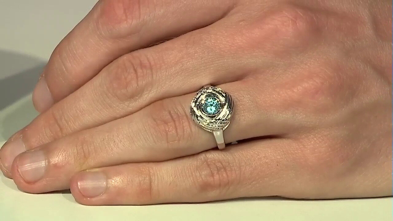 Video Zilveren ring met een Ratanakiri zirkoon (SAELOCANA)