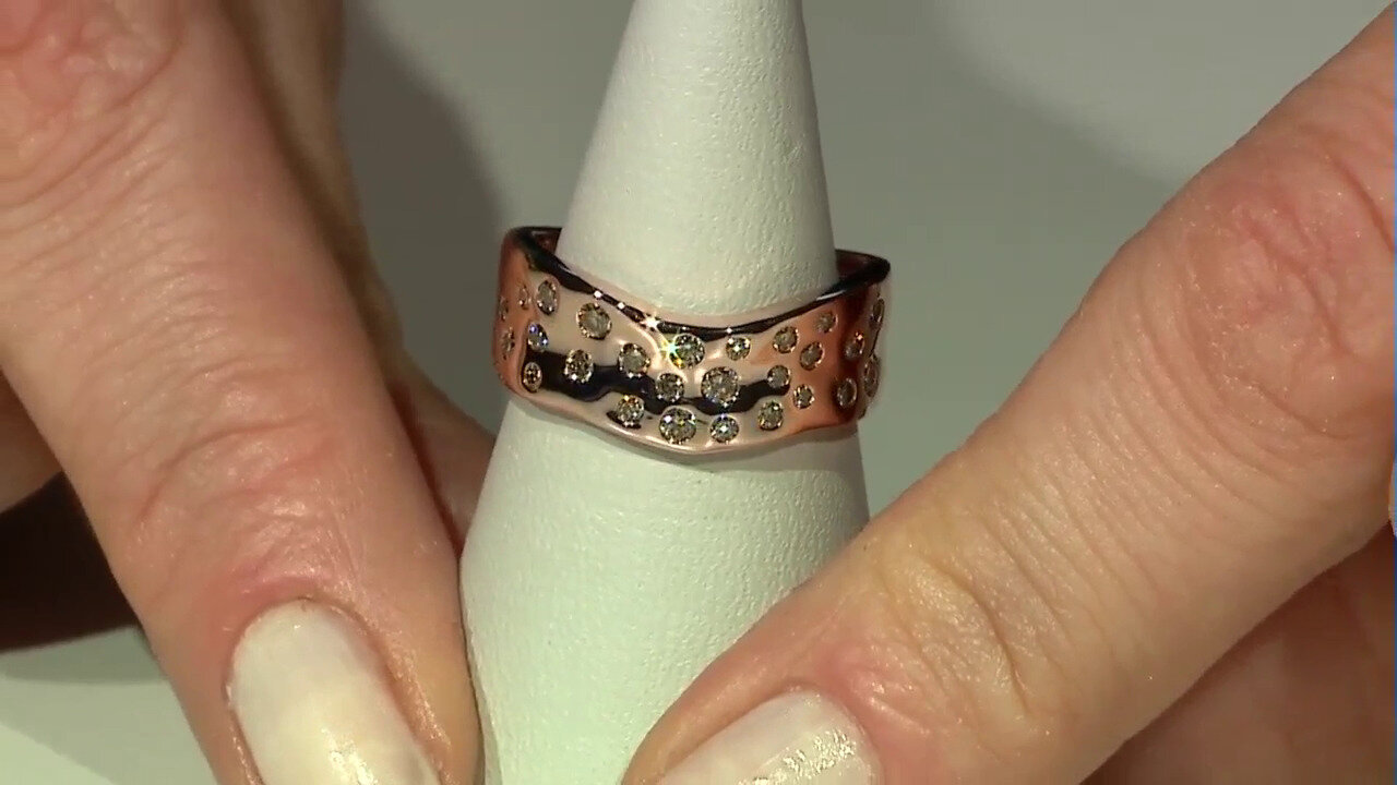 Video 9K SI1 Argyle Rose De France Diamond Gold Ring (Annette)
