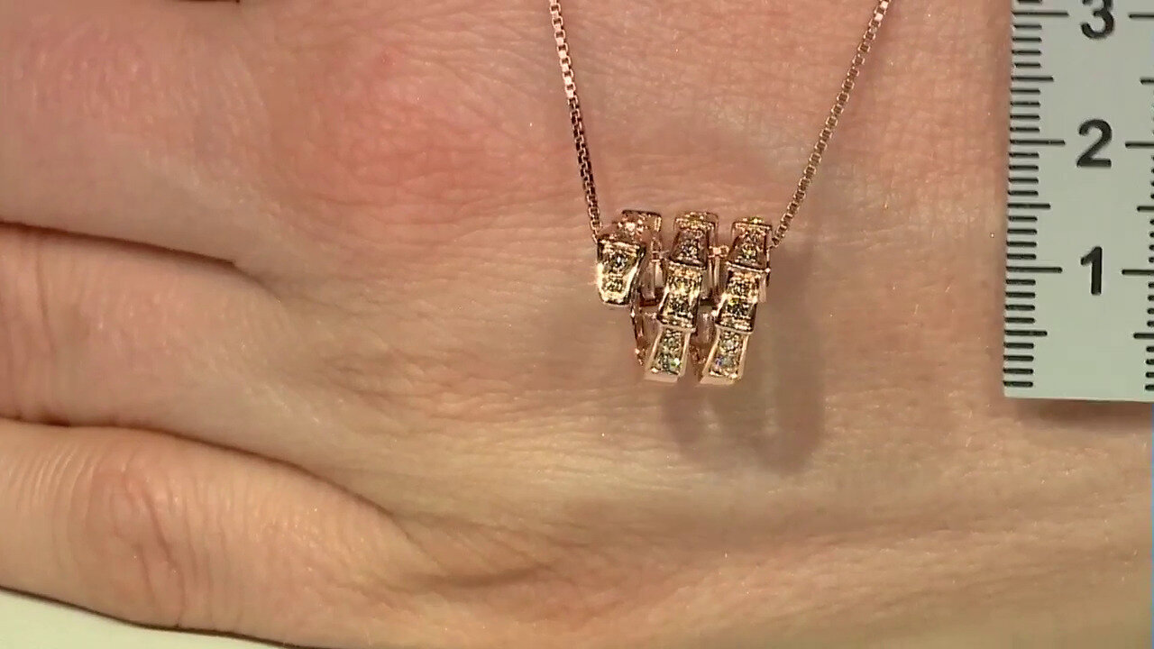 Video 14K SI1 Argyle Rose De France Diamond Gold Pendant (Annette)