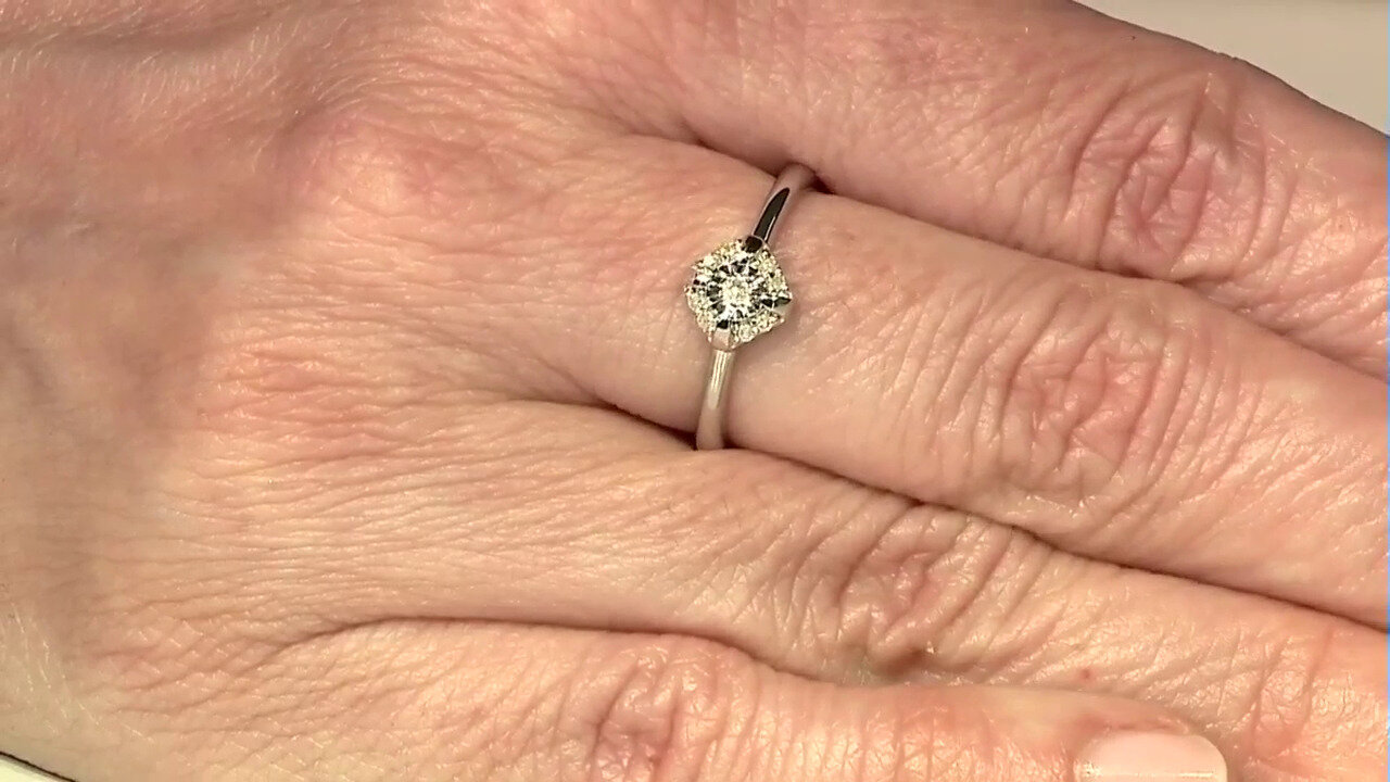 Video Zilveren ring met een I2 (H) Diamant